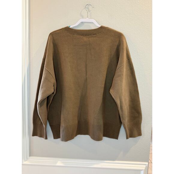 056‎ The Drop NWT Women's Carter Super Soft Capers Olive Crewneck Sweater Sz 2X - Picture 3 of 6